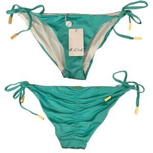 NWT A.Che Side Tie Ruched Back Bikini Bottoms Sz. XS
